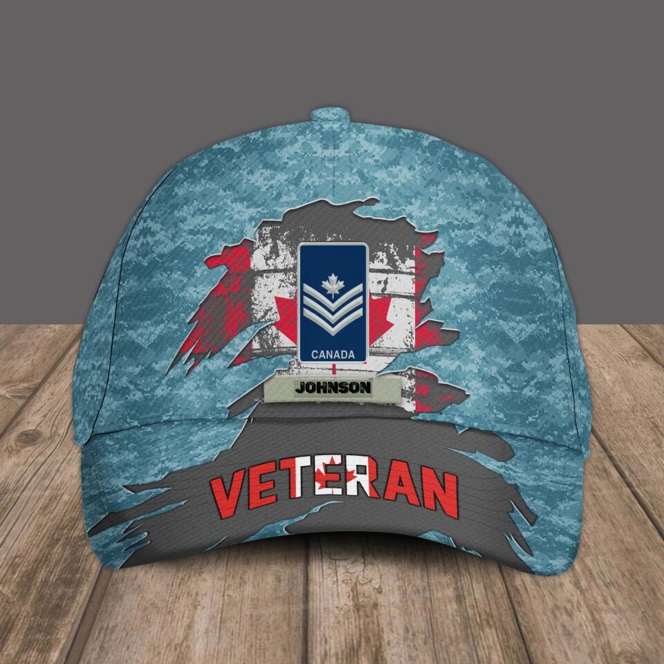 Personalized Rank And Name Canadian Soldier/Veterans Camo Baseball Cap - 1670976008