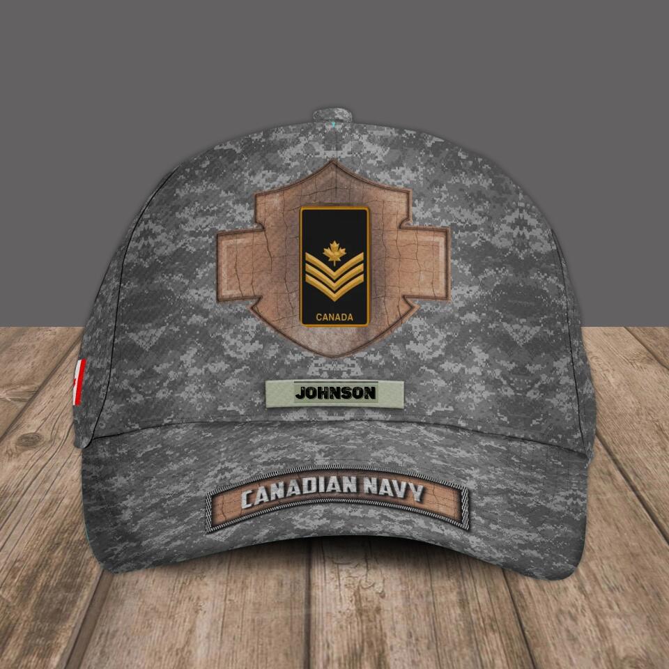 Personalized Rank And Name Canadian Soldier/Veterans Camo Baseball Cap - 1670976010