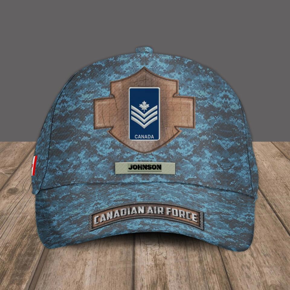 Personalized Rank And Name Canadian Soldier/Veterans Camo Baseball Cap - 1670976010