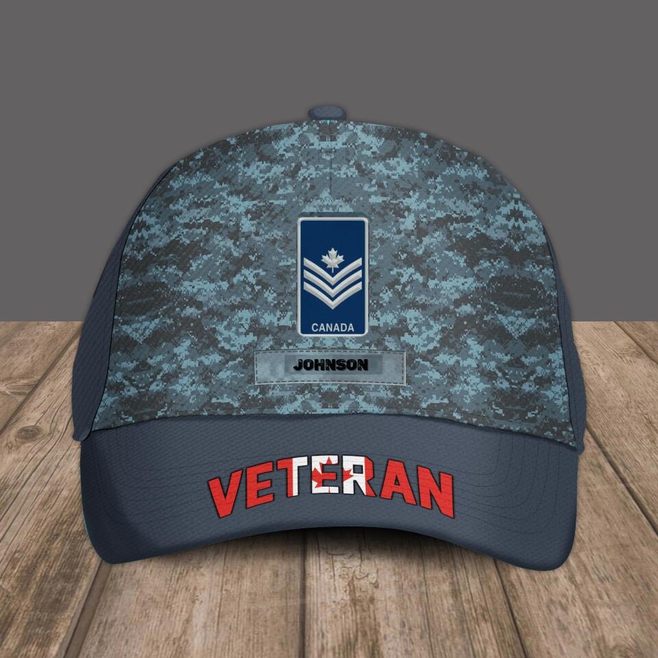 Personalized Rank And Name Canadian Soldier/Veterans Camo Baseball Cap - 1670976012
