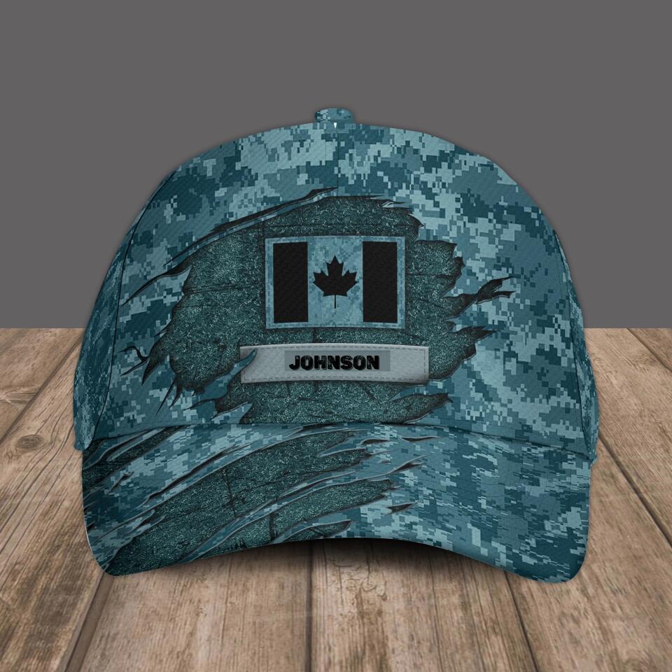 Personalized Name Canadian Soldier/Veterans Camo Baseball Cap - 1670976013