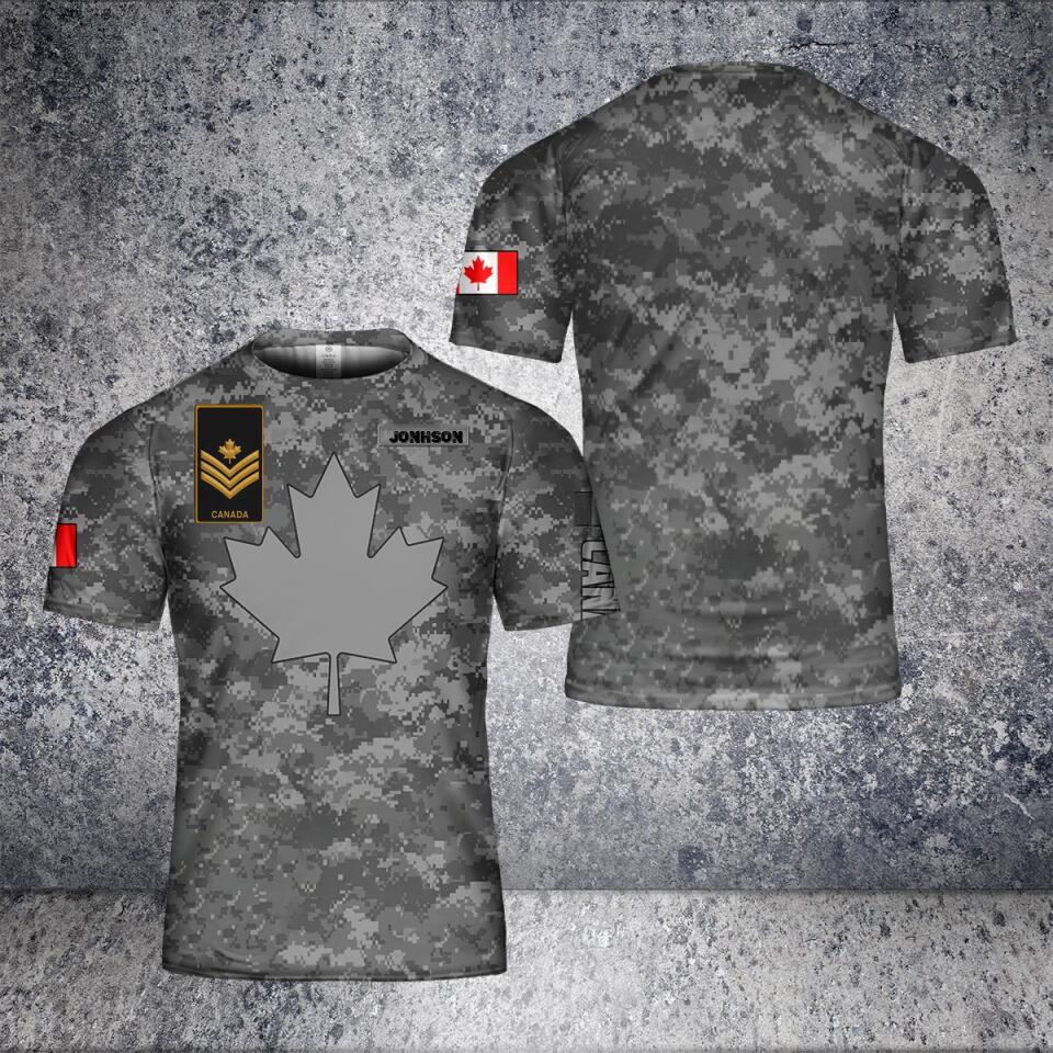 Personalized Canada Solider/ Veteran Camo With Name And Rank T-Shirt 3D Printed - 1673308802