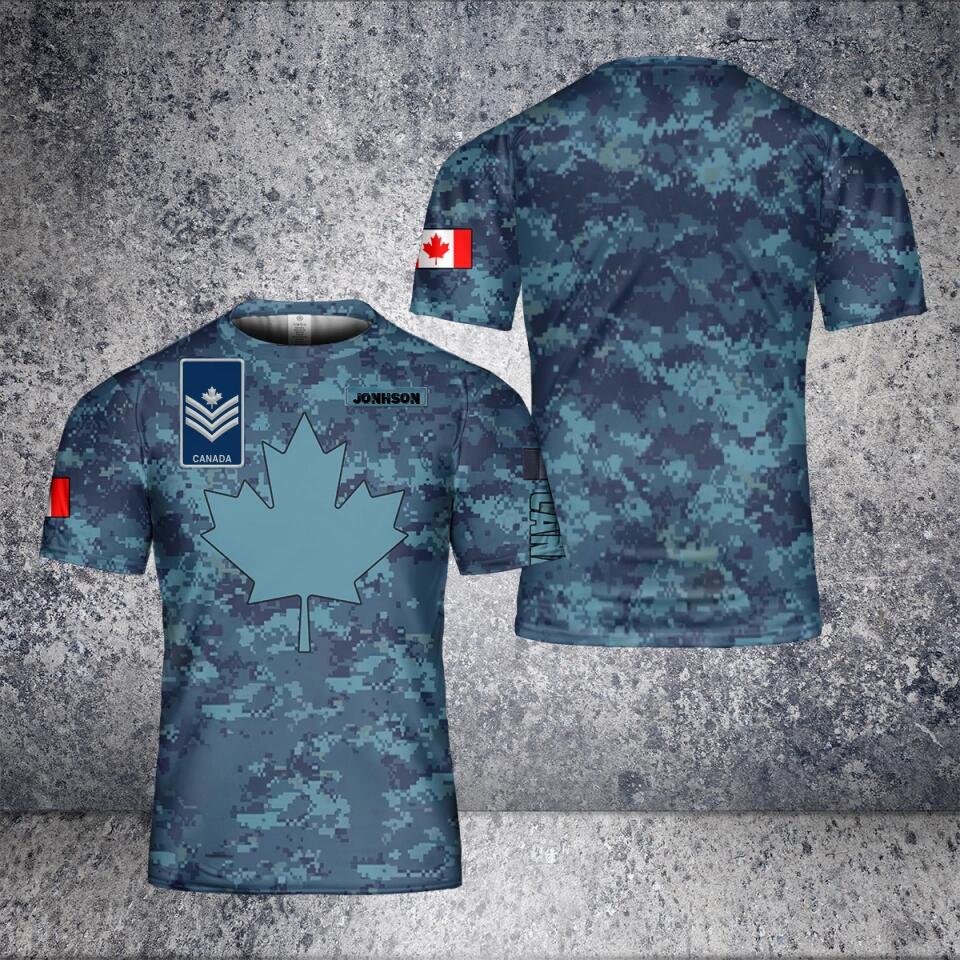 Personalized Canada Solider/ Veteran Camo With Name And Rank T-Shirt 3D Printed - 1673308802