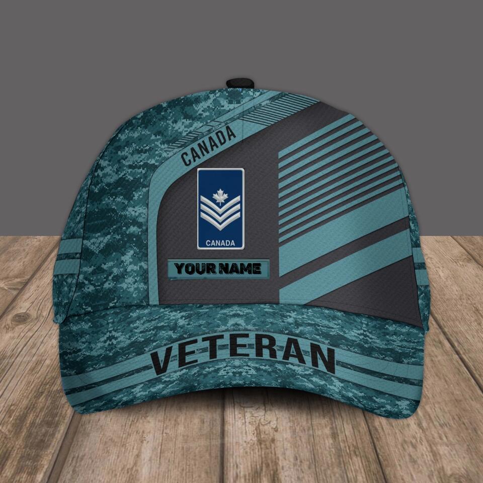 Personalized Rank And Name Canadian Soldier/Veterans Camo Baseball Cap - 1674950401