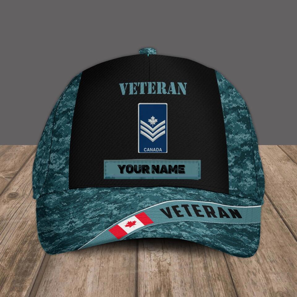 Personalized Rank And Name Canadian Soldier/Veterans Camo Baseball Cap - 1674950402