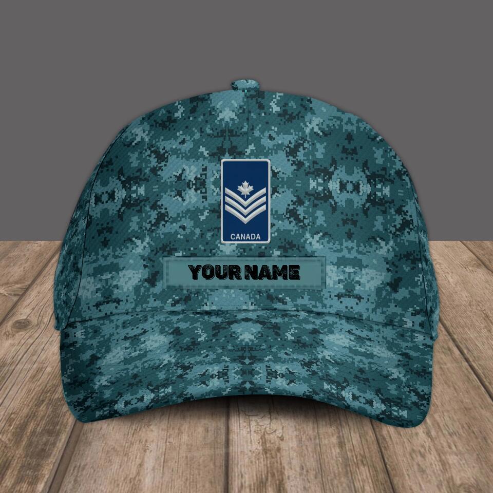 Personalized Rank And Name Canadian Soldier/Veterans Camo Baseball Cap - 1674950403