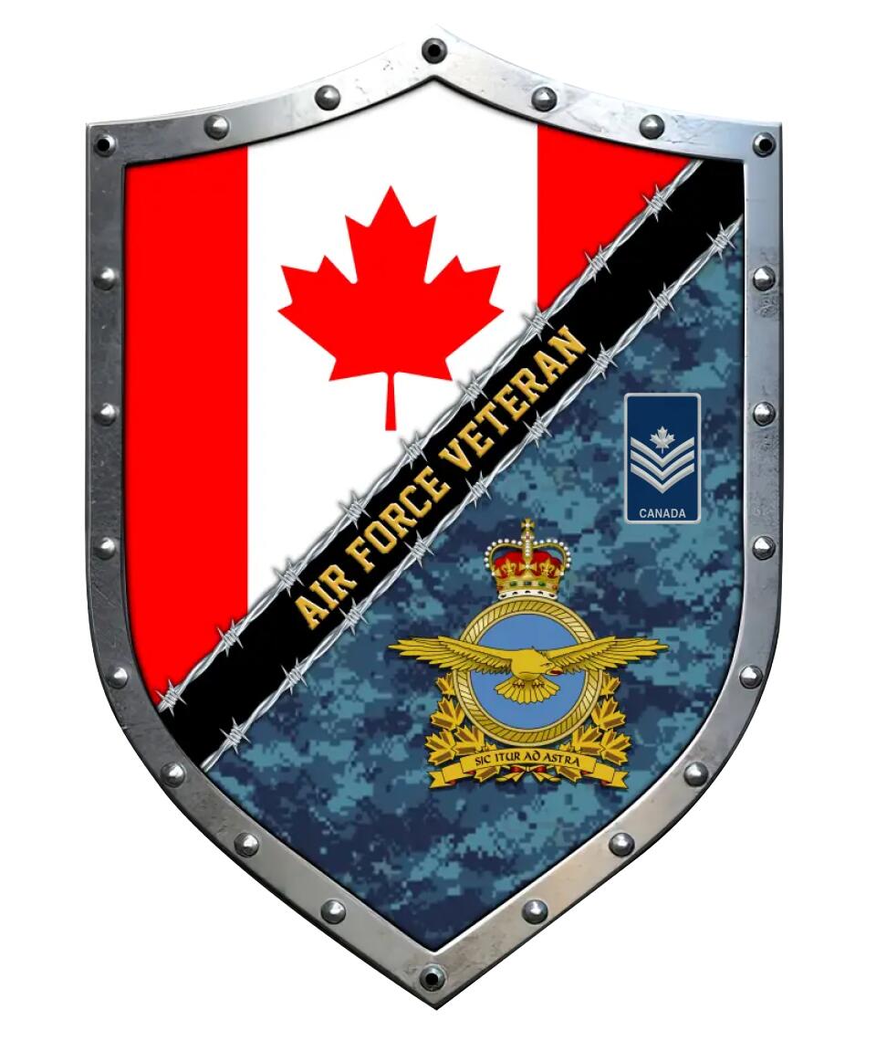 Personalized Rank Canadian Soldier/Veterans Camo Cut Metal Sign - 16765056
