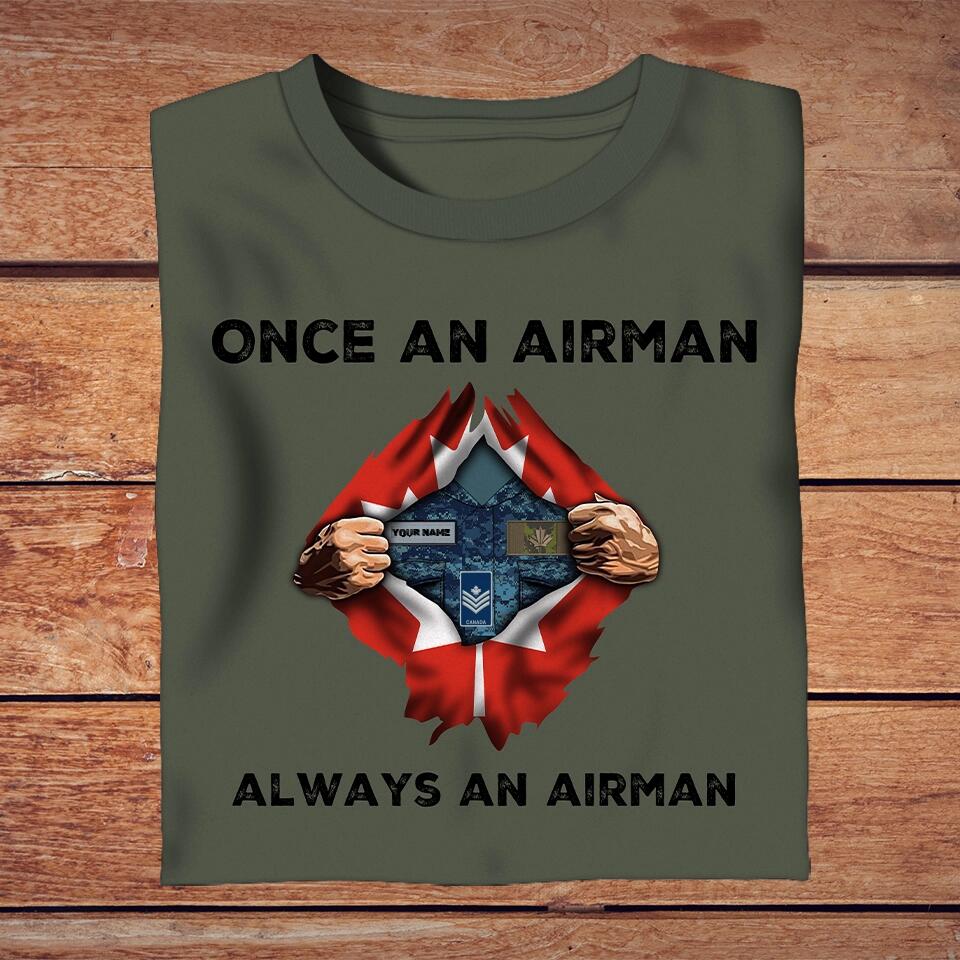 Personalized Canada Solider/ Veteran Camo With Name And Rank T-Shirt - Always A Soldier - 16741728