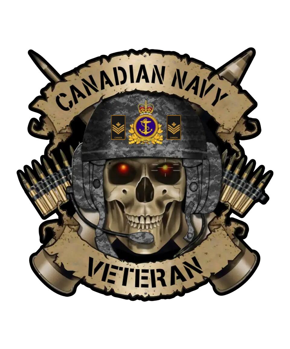 Personalized Rank Canadian Soldier/Veterans Camo Cut Metal Sign - 16771104
