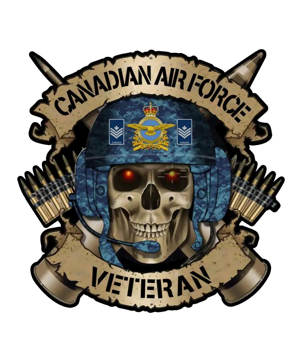 Personalized Rank Canadian Soldier/Veterans Camo Cut Metal Sign - 16771104