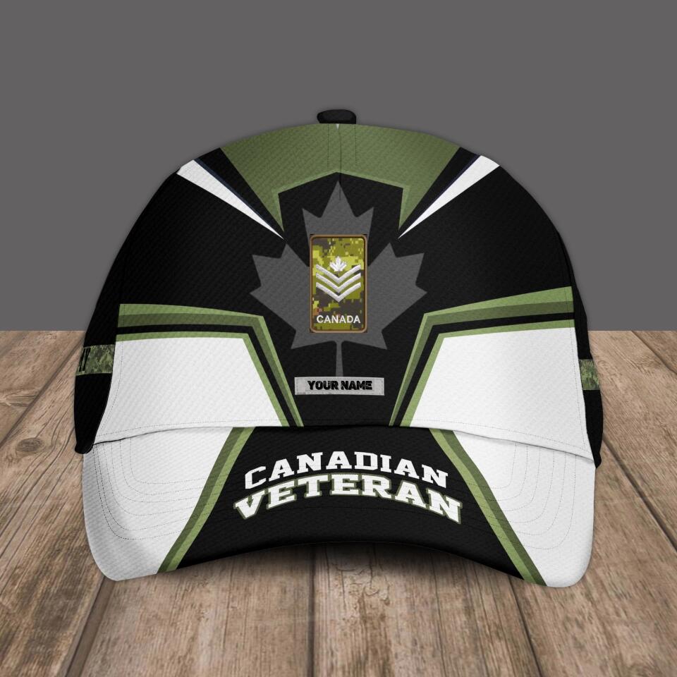 Personalized Rank And Name Canadian Soldier/Veterans Camo Baseball Cap - 0504230001