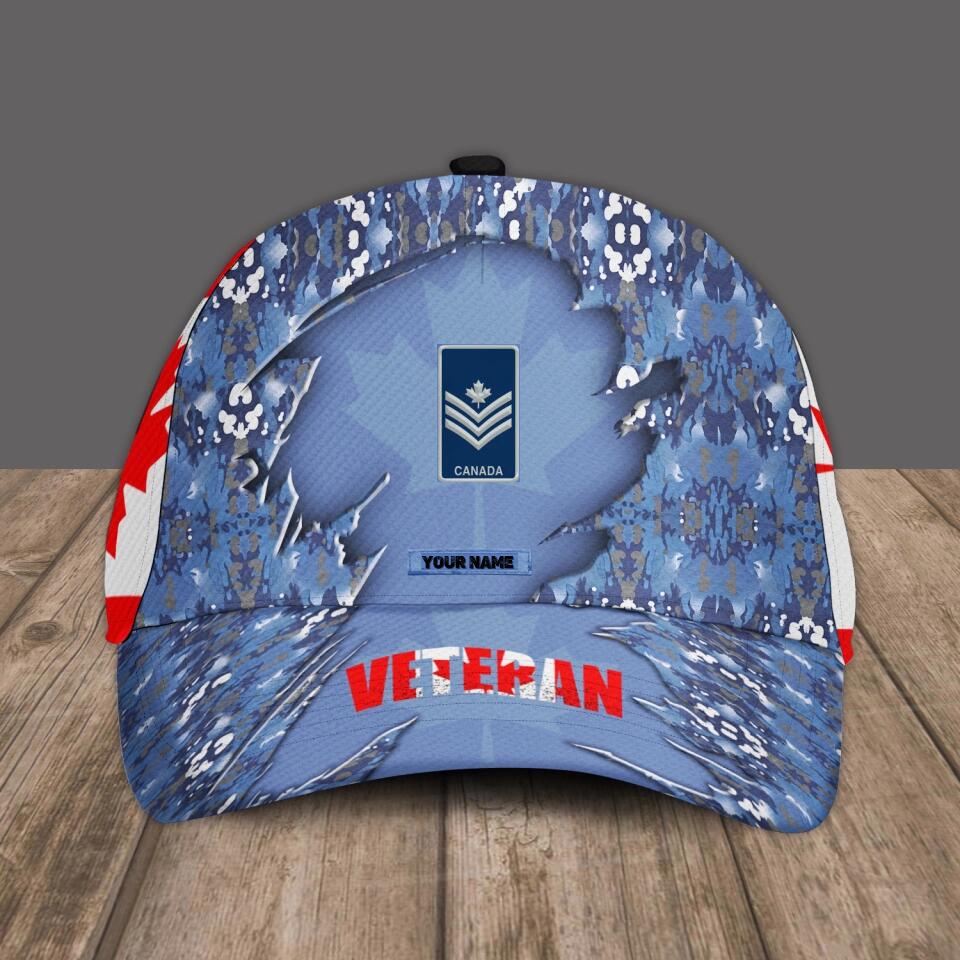 Personalized Rank And Name Canadian Soldier/Veterans Camo Baseball Cap - 1680652804
