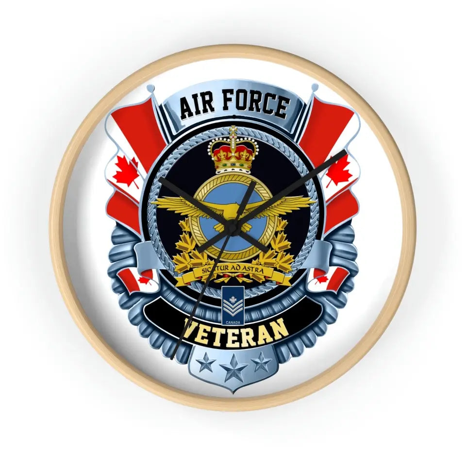 Personalized Rank Canadian Soldier/Veterans Camo Wooden Clock - 16754688