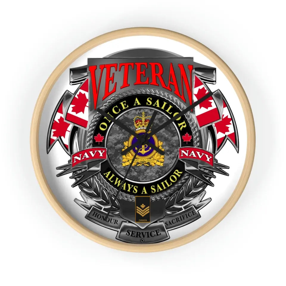 Personalized Rank Canadian Soldier/Veterans Camo Wooden Clock - 16806528