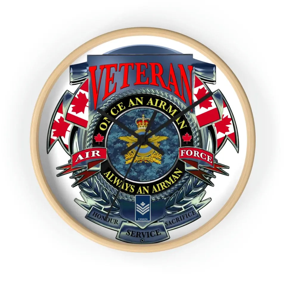 Personalized Rank Canadian Soldier/Veterans Camo Wooden Clock - 16806528
