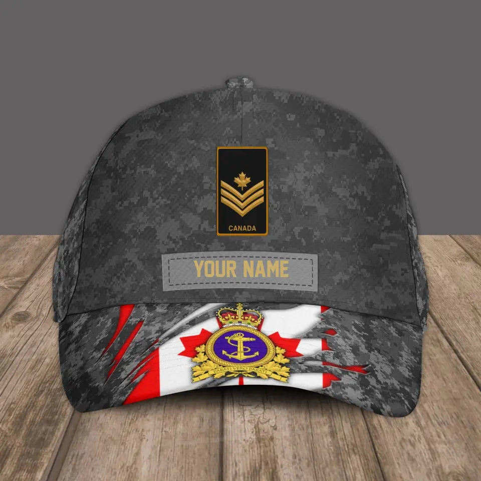 Personalized Rank And Name Canadian Soldier/Veterans Camo Baseball Cap - 3107230001