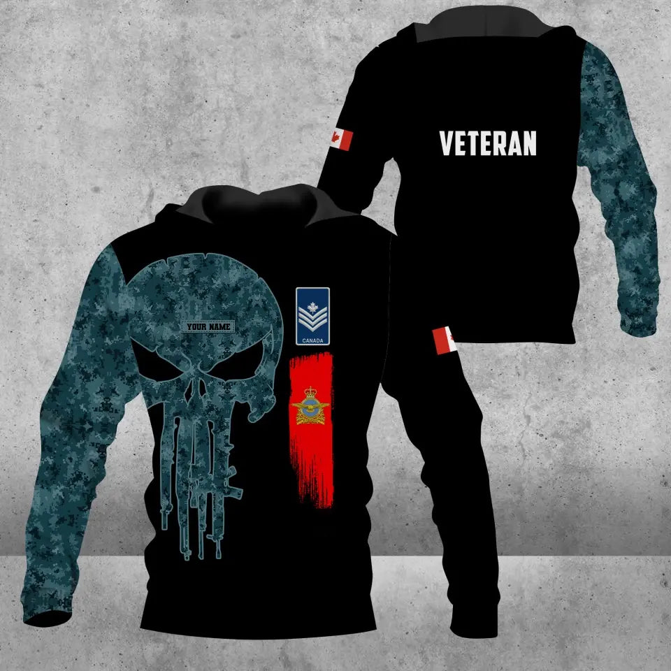 Personalized Canada Soldier/ Veteran Camo With Name And Rank Hoodie 3D Printed - 16943904