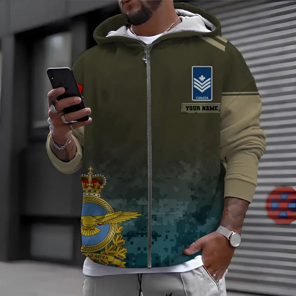Personalized Canada Soldier/ Veteran Camo With Name And Rank Bomber Jacket 3D Printed - 1697760002