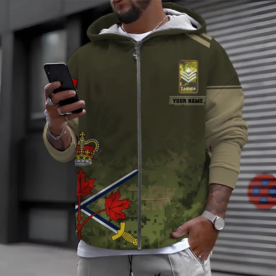 Personalized Canada Soldier/ Veteran Camo With Name And Rank Bomber Jacket 3D Printed - 1697760002