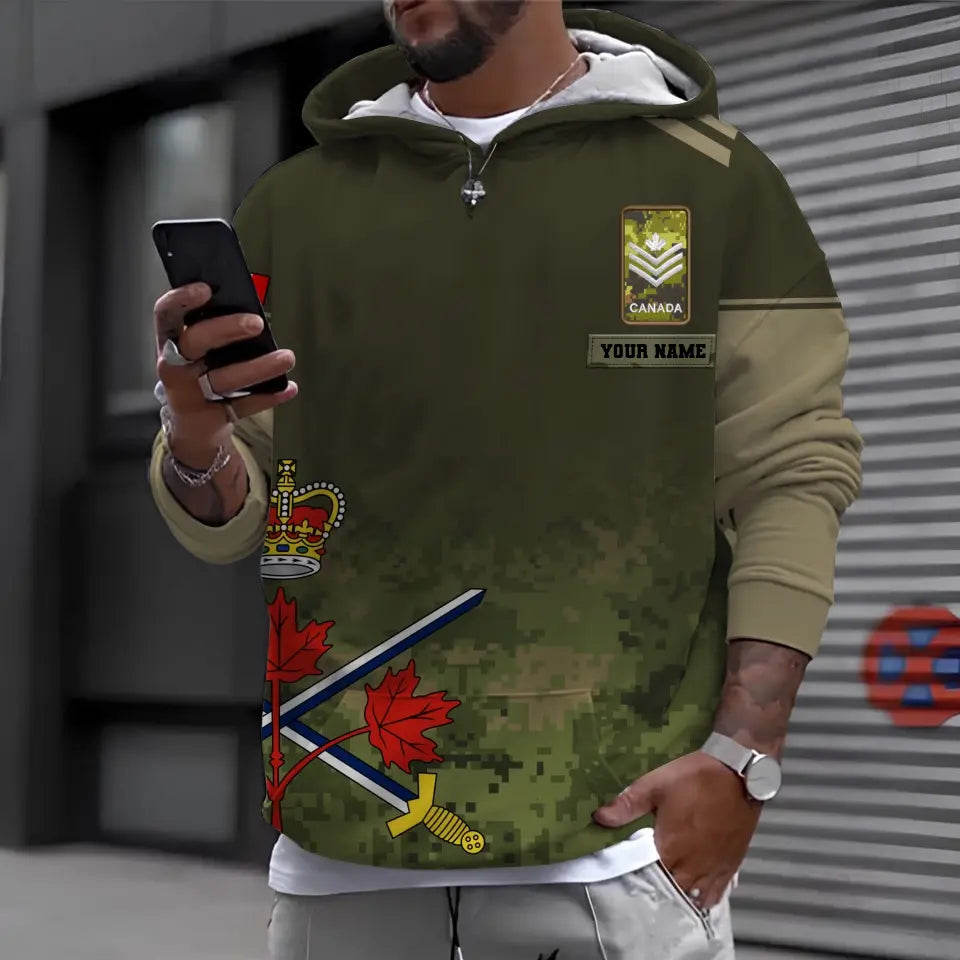 Personalized Canada Soldier/ Veteran Camo With Name And Rank Bomber Jacket 3D Printed - 1697760002
