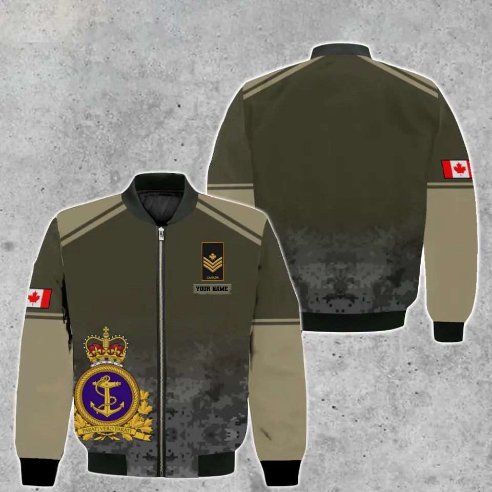 Personalized Canada Soldier/ Veteran Camo With Name And Rank Bomber Jacket 3D Printed - 1697760002