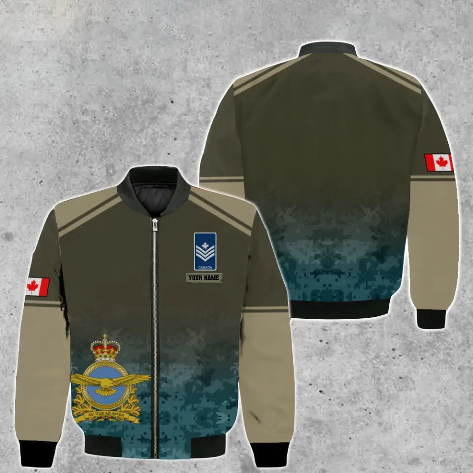 Personalized Canada Soldier/ Veteran Camo With Name And Rank Bomber Jacket 3D Printed - 1697760002