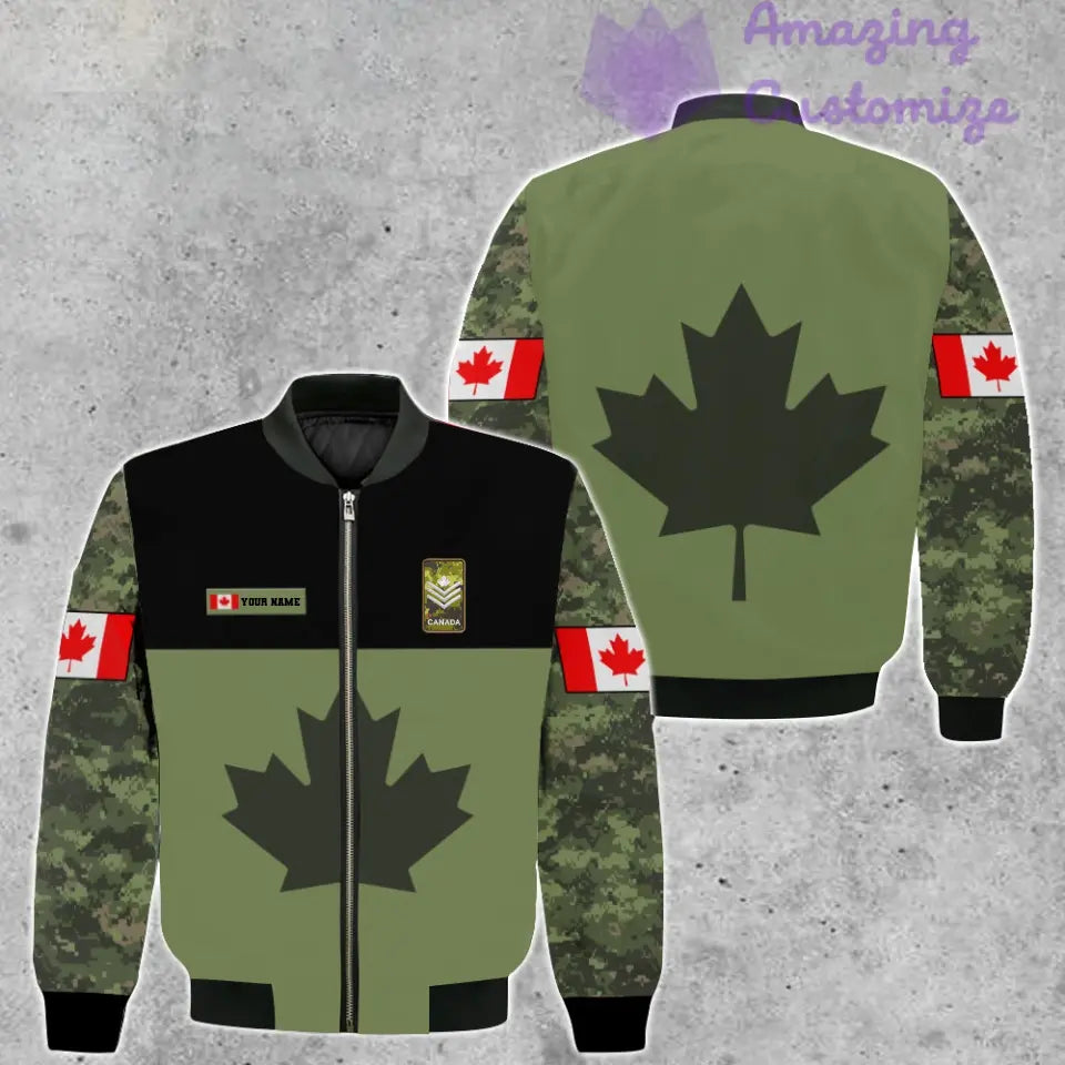 Personalized Canadian Soldier/ Veteran Camo With Name And Rank Bomber Jacket 3D Printed - 17016480