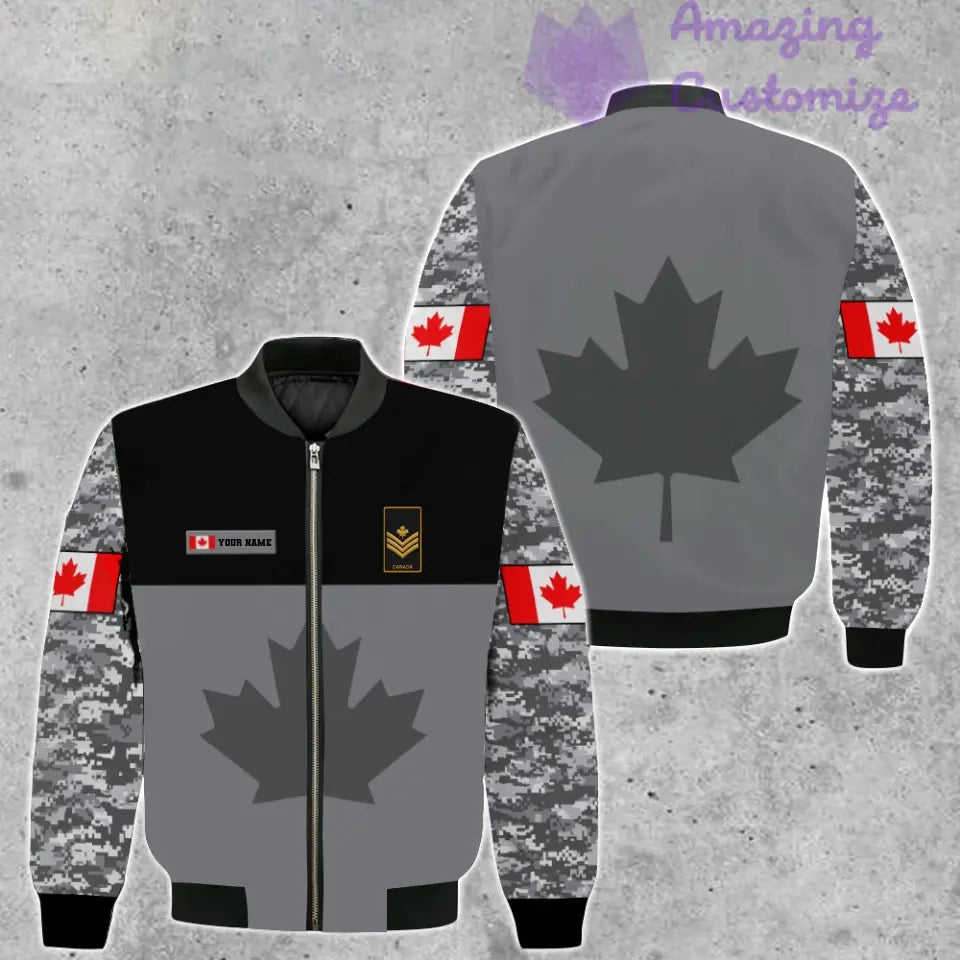 Personalized Canadian Soldier/ Veteran Camo With Name And Rank Bomber Jacket 3D Printed - 17016480