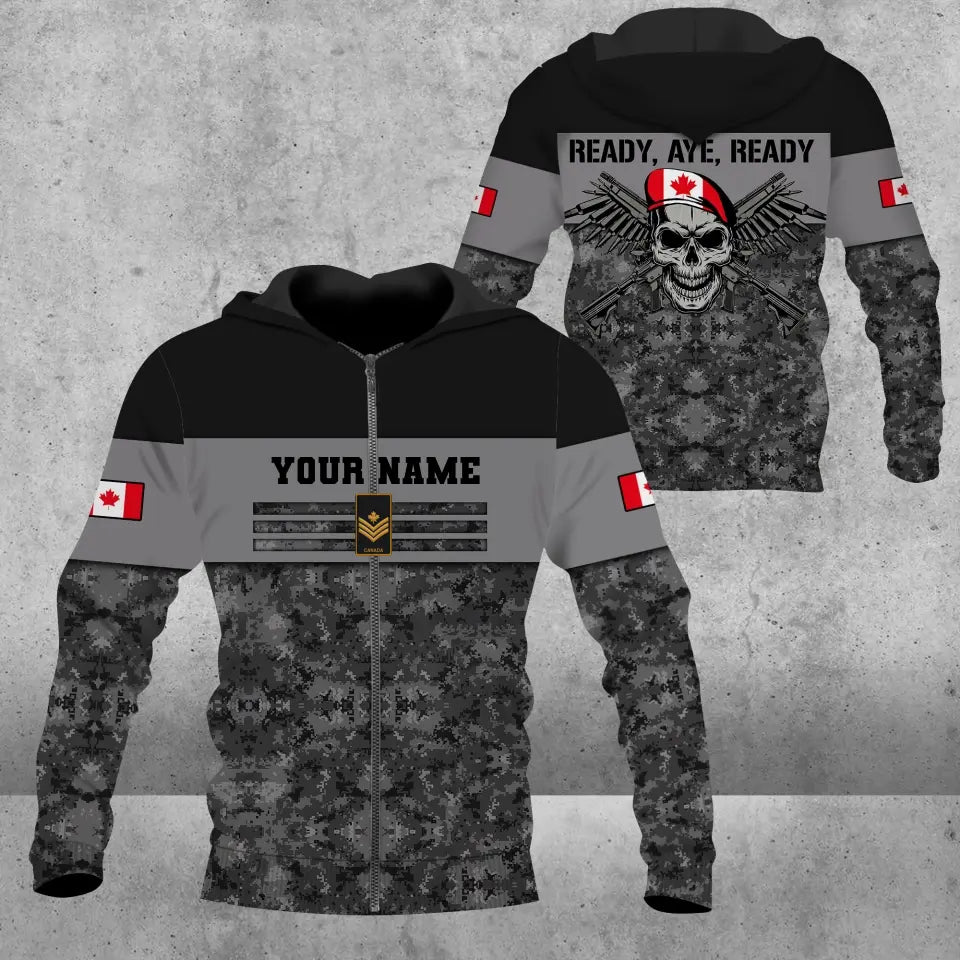 Personalized Canadian Soldier/ Veteran Camo With Name And Rank Bomber Jacket Printed - 17022528