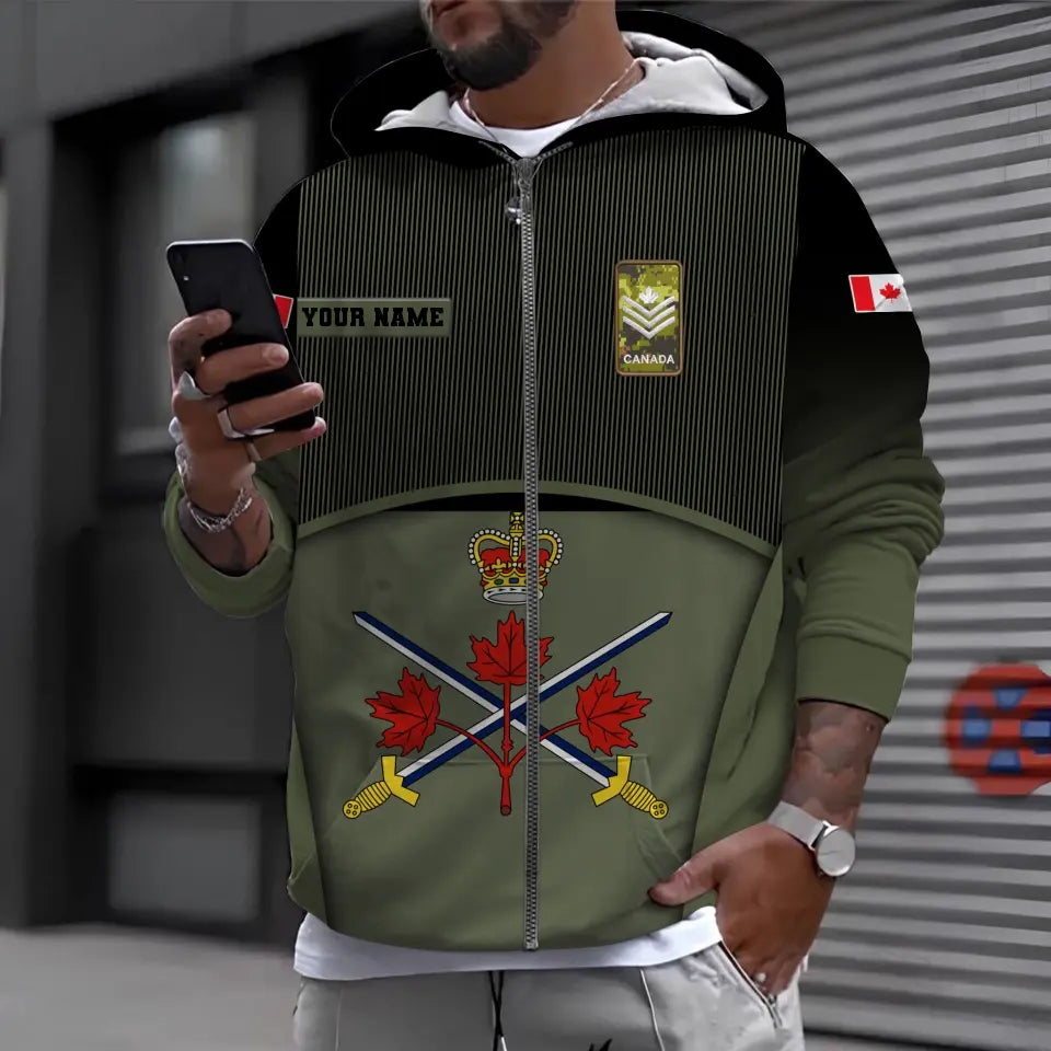 Personalized Canadian Soldier/ Veteran Camo With Name And Rank Bomber Jacket 3D Printed - 17029440