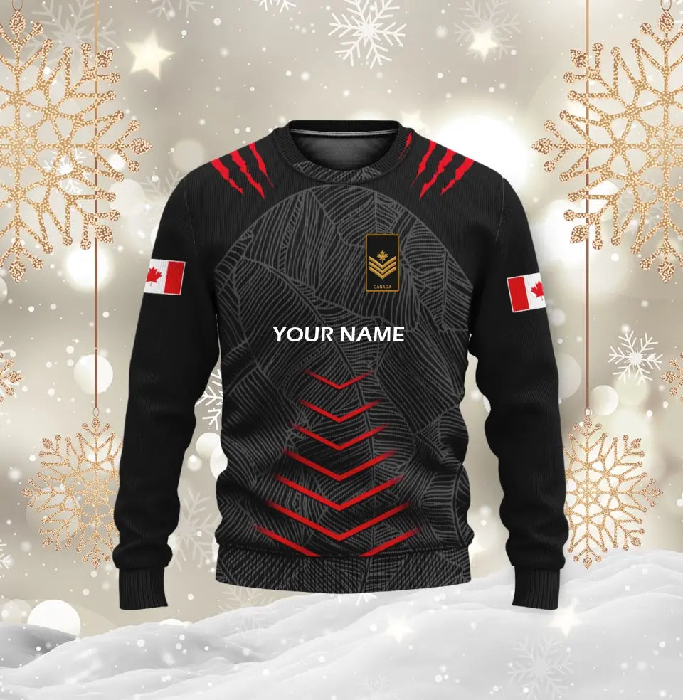 Personalized Canadian Soldier/ Veteran Camo With Name And Rank Hoodie 3D Printed - 17053632