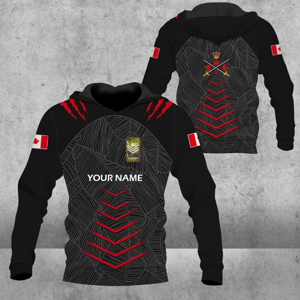 Personalized Canadian Soldier/ Veteran Camo With Name And Rank Hoodie 3D Printed - 17053632
