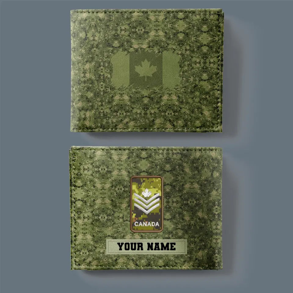 Personalized Canadian Soldier/ Veteran Camo With Name And Rank Wallet 3D Printed - 17061408