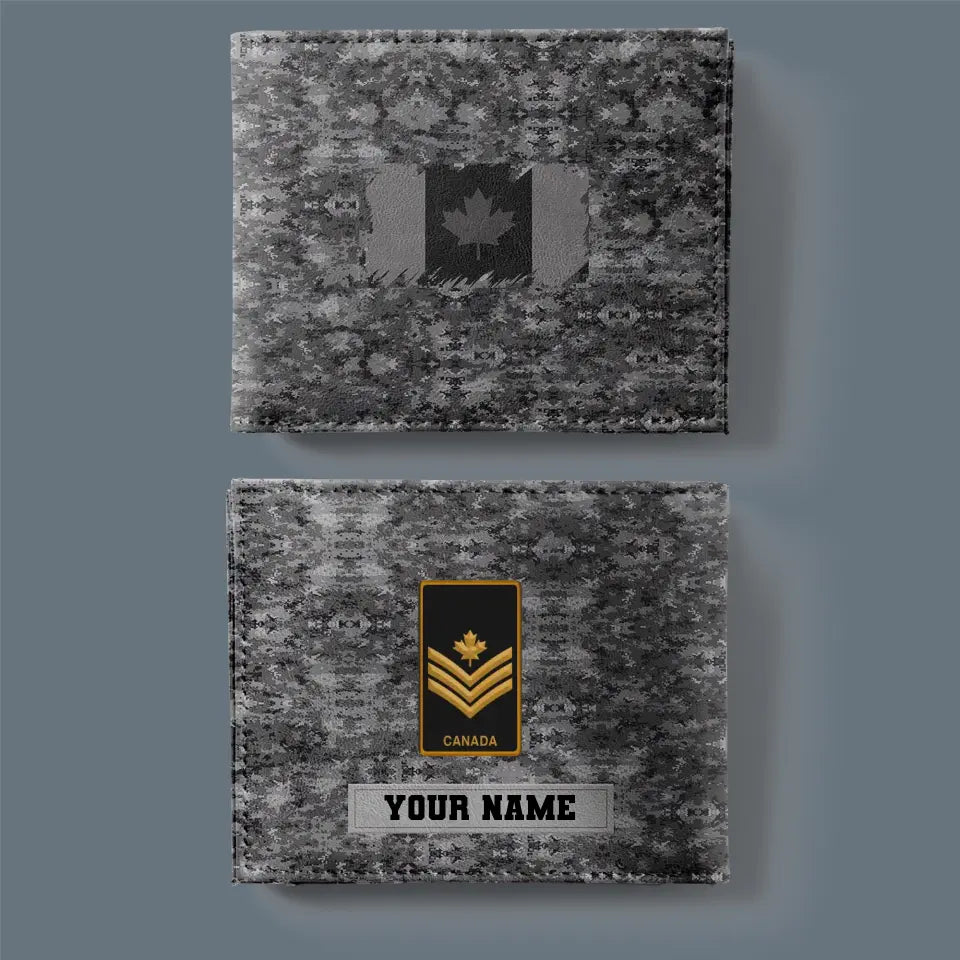 Personalized Canadian Soldier/ Veteran Camo With Name And Rank Wallet 3D Printed - 17061408