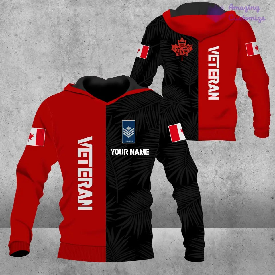 Personalized Canadian Soldier/ Veteran Camo With Name And Rank Hoodie 3D Printed - 17086464