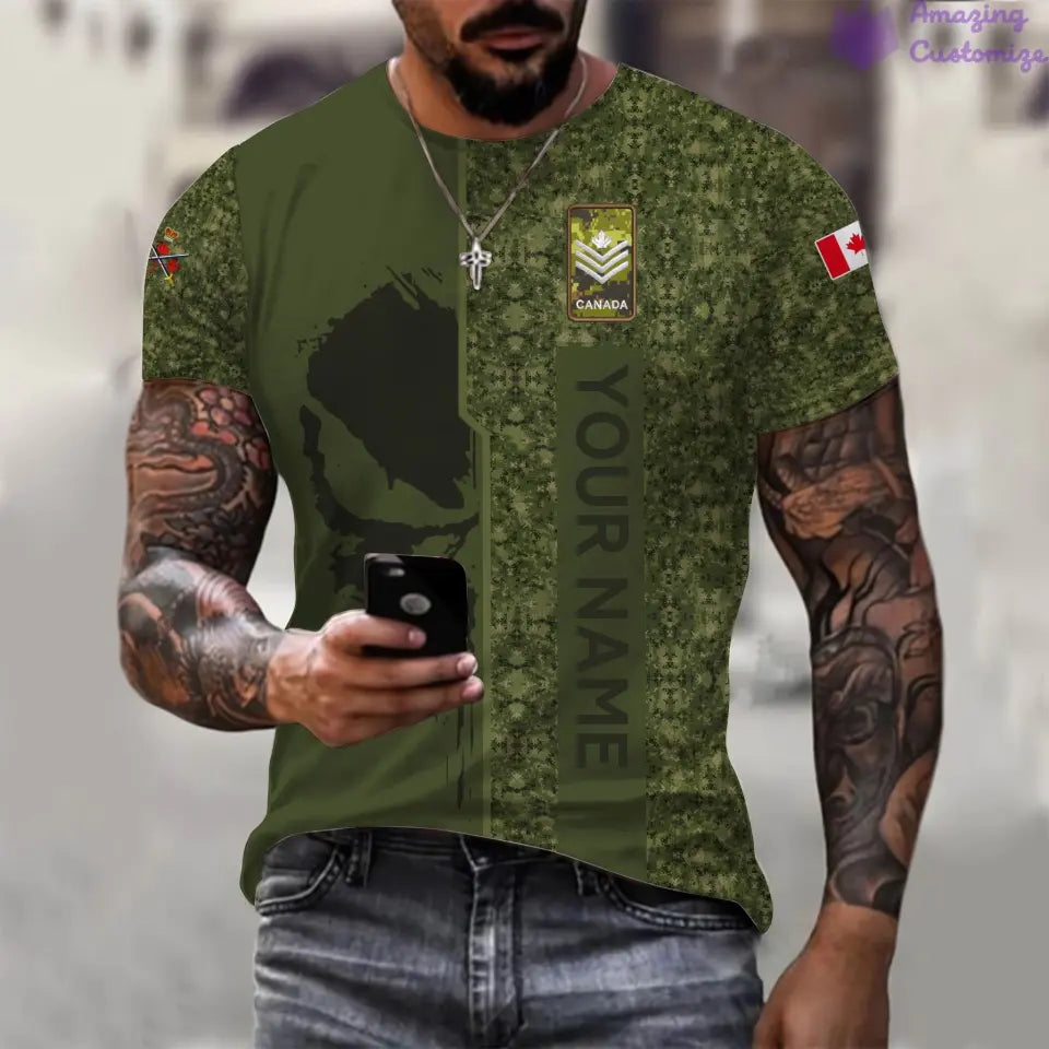 Personalized Canada Soldier/ Veteran Camo With Name And Rank Hoodie Printed - 17152992