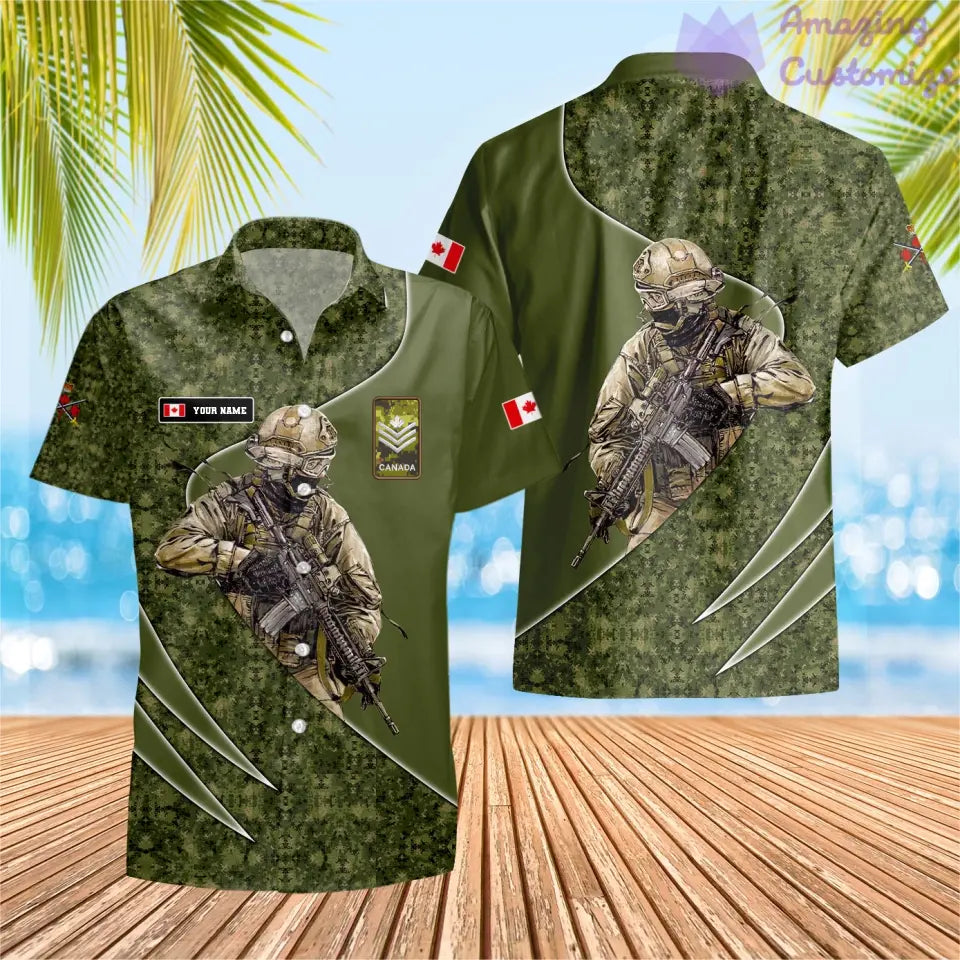 Personalized Canada with Name and Rank Soldier/Veteran Hoodie All Over Printed - 17157312