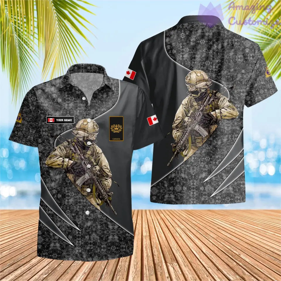 Personalized Canada with Name and Rank Soldier/Veteran Hoodie All Over Printed - 17157312