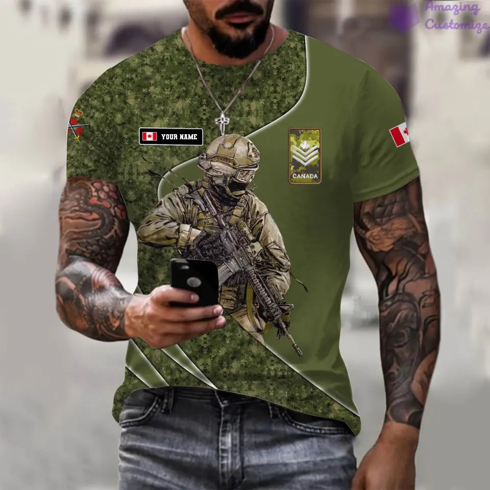 Personalized Canada with Name and Rank Soldier/Veteran Hoodie All Over Printed - 17157312