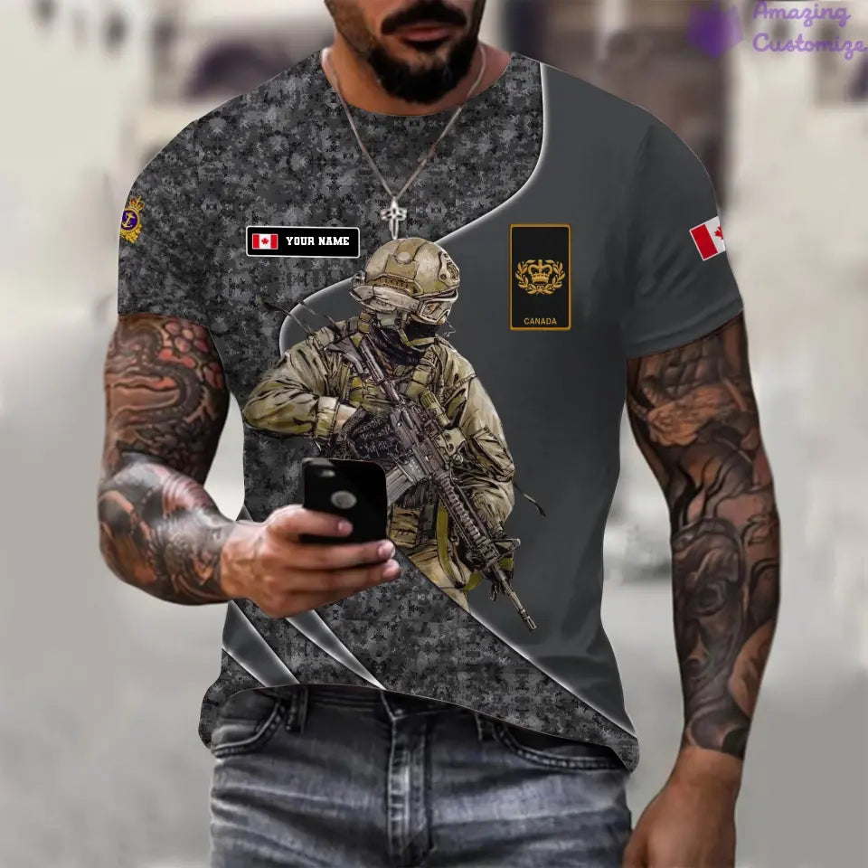 Personalized Canada with Name and Rank Soldier/Veteran Hoodie All Over Printed - 17157312