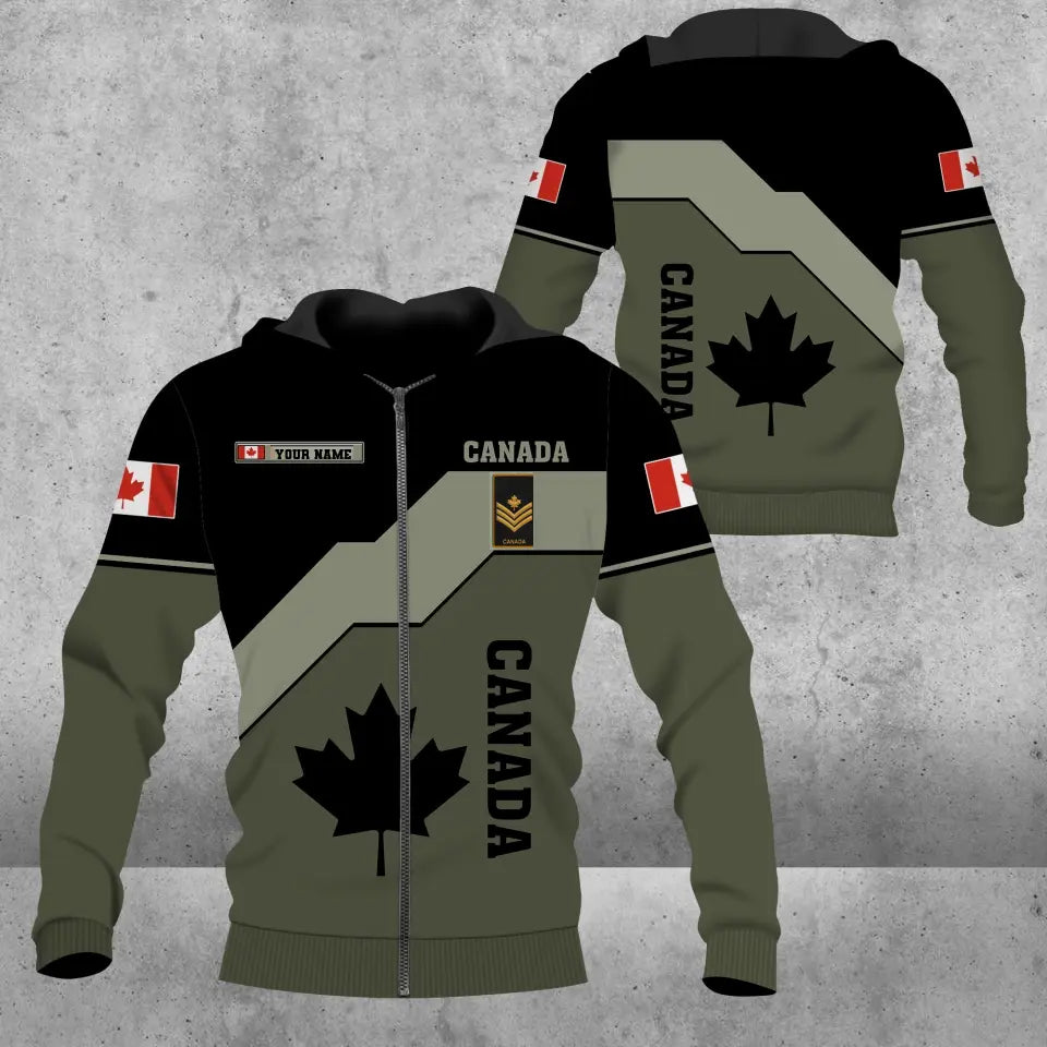 Personalized Canada Solider/ Veteran Camo With Name And Rank Hoodie - 1680220801