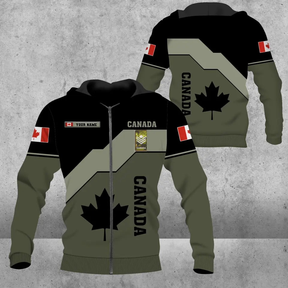 Personalized Canada Solider/ Veteran Camo With Name And Rank Hoodie - 1680220801