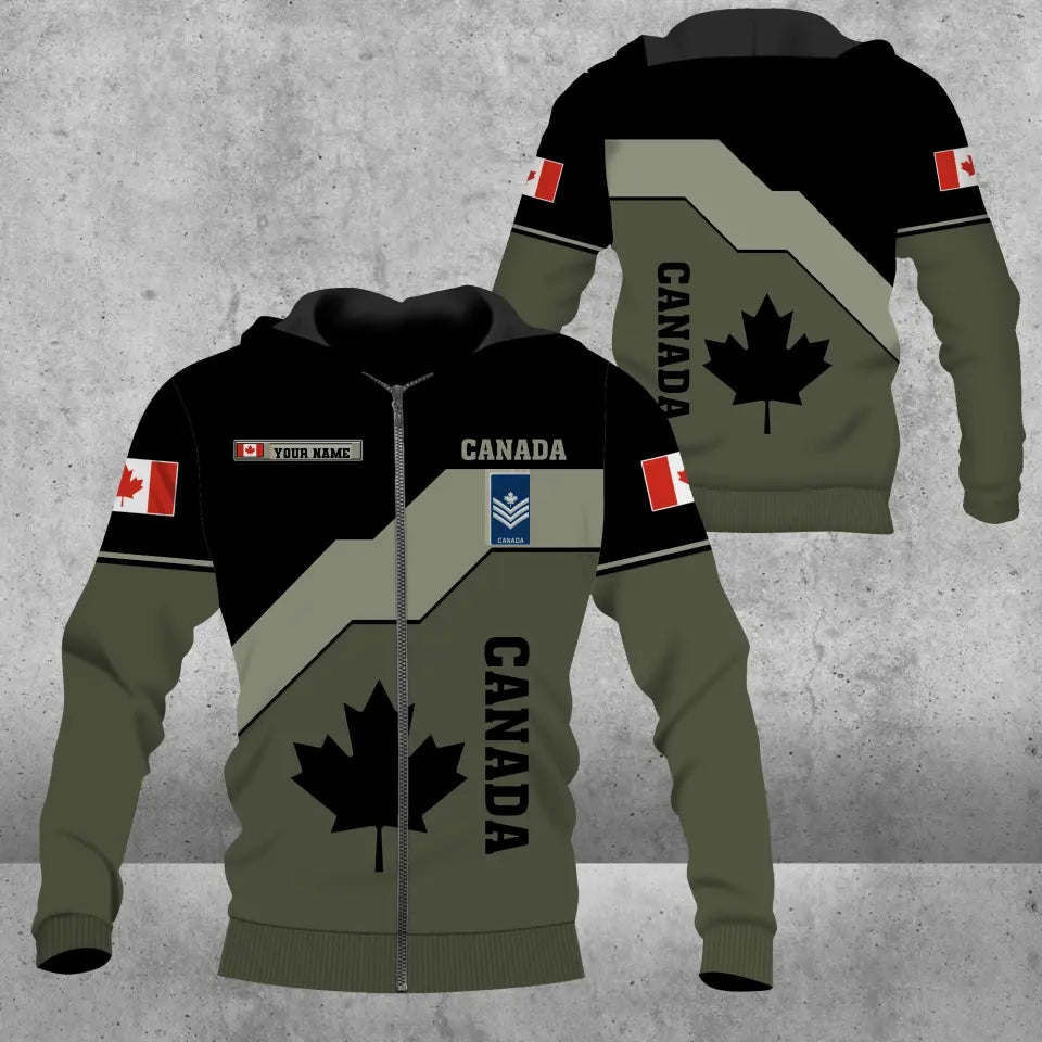Personalized Canada Solider/ Veteran Camo With Name And Rank Hoodie - 1680220801