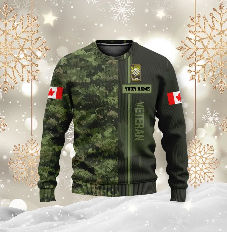 Personalized Canada Solider/ Veteran Camo With Name And Rank Hoodie - 16802208