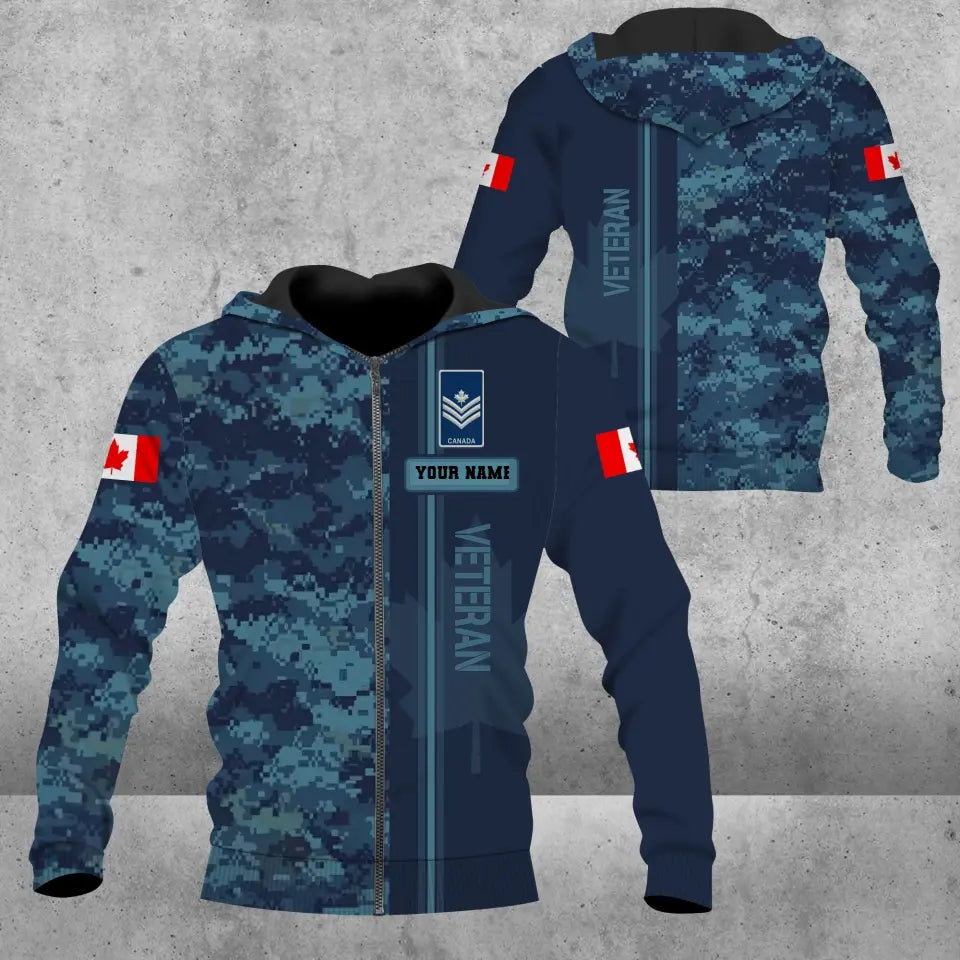 Personalized Canada Solider/ Veteran Camo With Name And Rank Hoodie - 16802208
