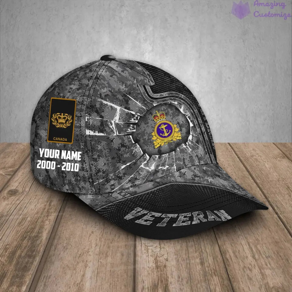 Personalized Rank, Year And Name Canada Soldier/Veterans Camo Baseball Cap - 17170272