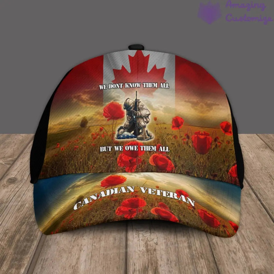 Personalized Rank, Year And Name Canada Soldier/Veterans Baseball Cap - 17182368