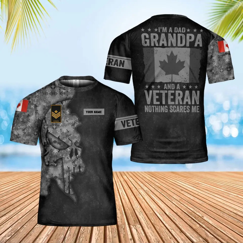 Personalized Canada Soldier/ Veteran Camo With Name And Rank T-Shirt 3D Printed - 16921440