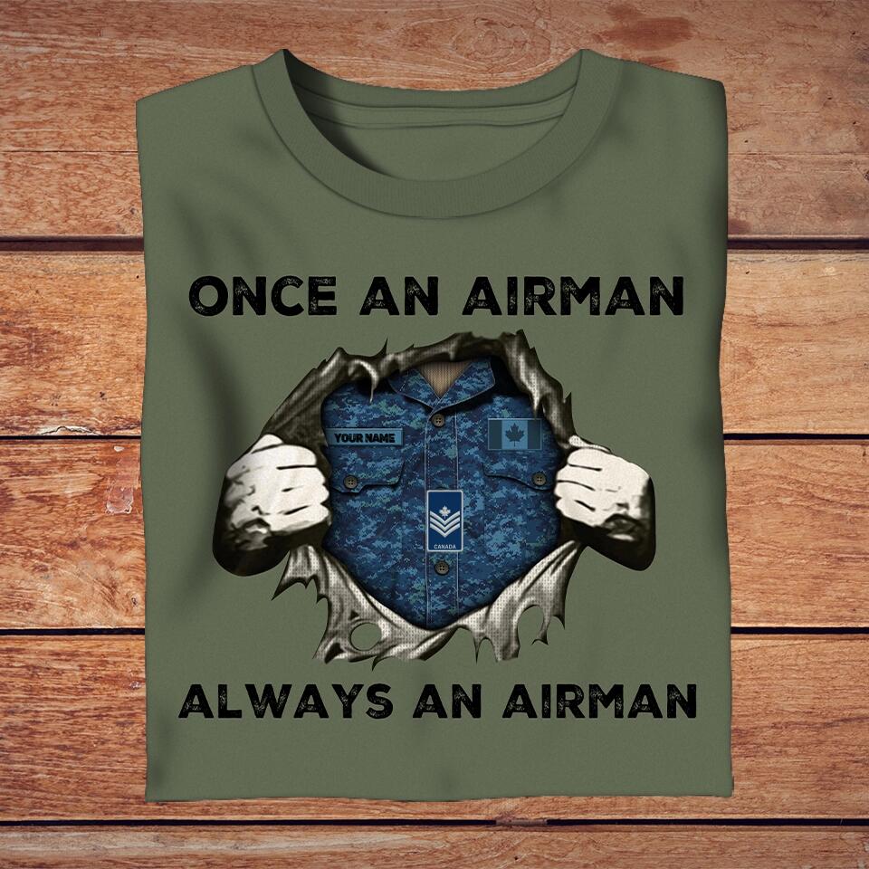 Personalized Canada Solider/ Veteran Camo With Name And Rank T-Shirt - Once A Soldier Always A Soldier - 1676246401
