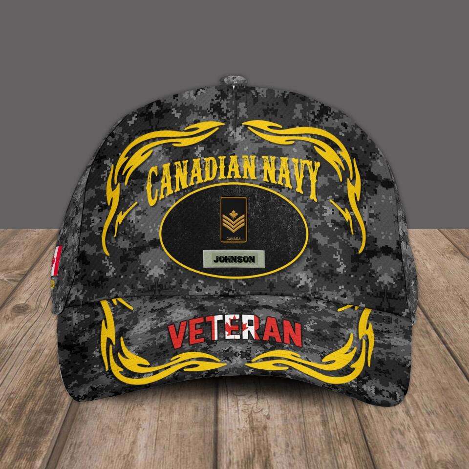 Personalized Rank And Name Canadian Soldier/Veterans Camo Baseball Cap - 1670976003
